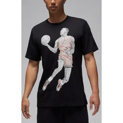 Jordan Dot Cotton Graphic T-shirt In Black/sail