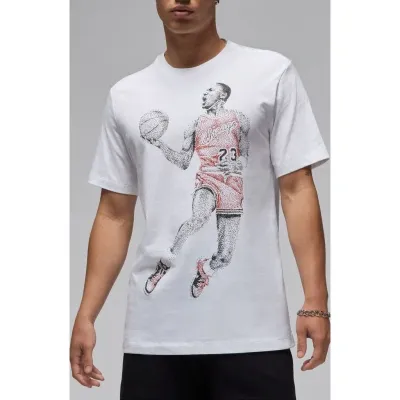 Jordan Dot Cotton Graphic T-shirt In White/black