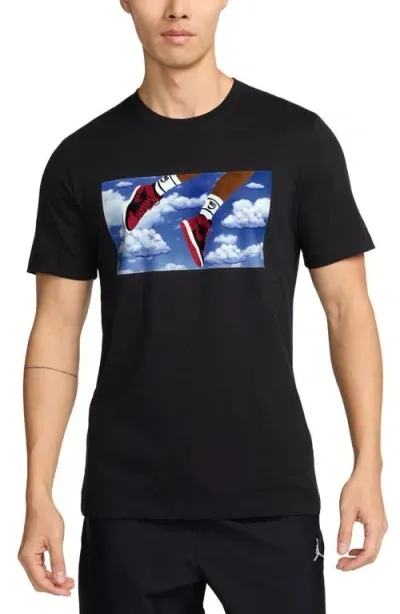 Jordan Flight Essentials Graphic T-shirt In Black/white