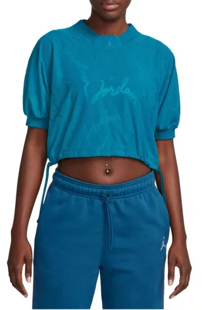 Jordan Women's  Knit Cropped Top In Blue