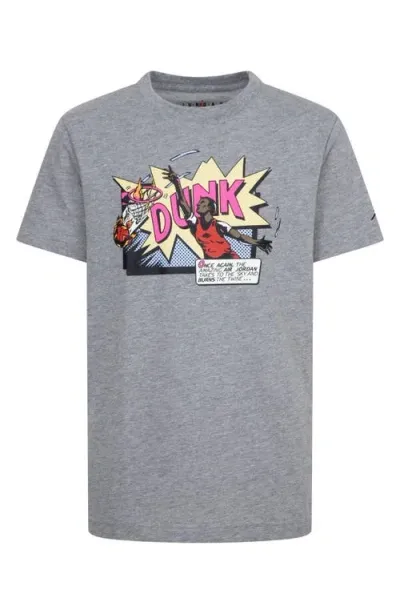 Jordan Kids' Comics Dunk Graphic T-shirt In Carbon Heather