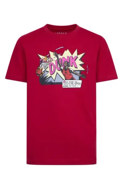 Jordan Kids' Comics Dunk Graphic T-shirt In Gym Red