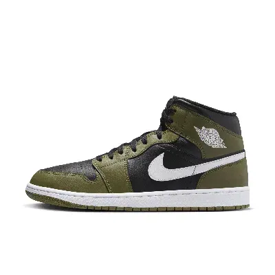 Jordan Men's Air  1 Mid Shoes In Olive/white/black