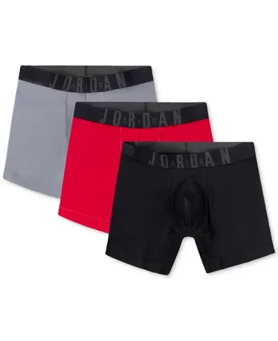 Jordan Kids' Men's 3-pack Stretch Modal Flight Boxer Briefs In Red