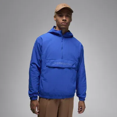 Jordan Mvp Hooded Nylon Anorak In Blue