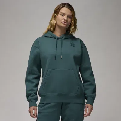 Jordan Women's  Flight Fleece Satin-lined Pullover Hoodie In Green