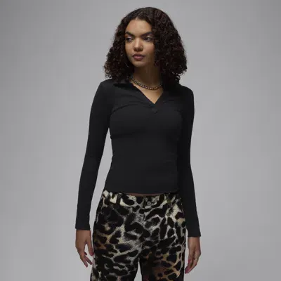 Jordan Women's  Long-sleeve Knit Top In Black