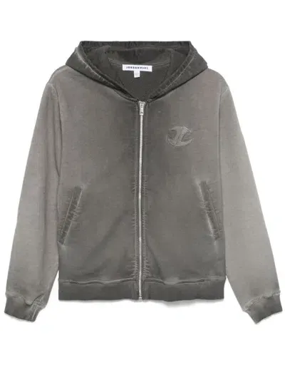 Jordanluca Absorber Zip-up Hoodie In Grey