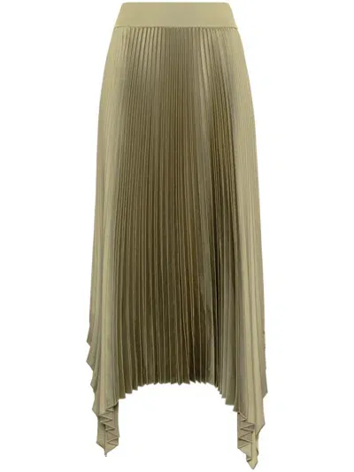 Joseph Ade Asymmetric Plissé Skirt In Green