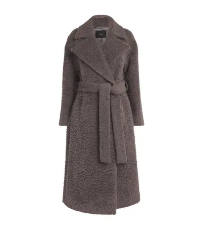 Joseph Alpaca-virgin Wool Blanket Chalon Coat In Brown