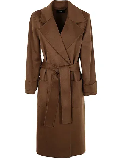 Joseph Arline Coat Dbl Face Cashmere In Brown