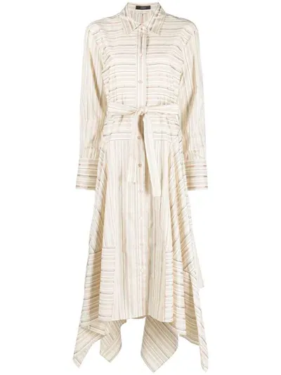 Joseph Asymmetrical Striped Shirtdress In Neutrals