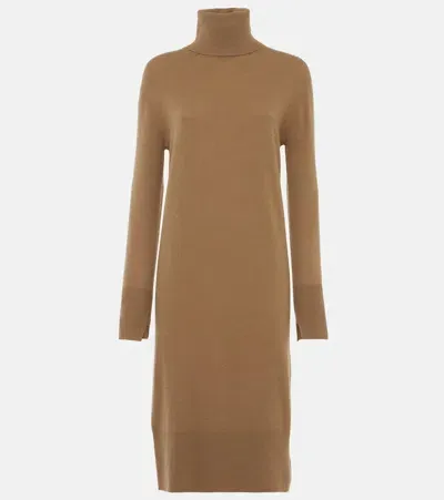 Joseph Cashmere Turtleneck Sweater Dress In Beige