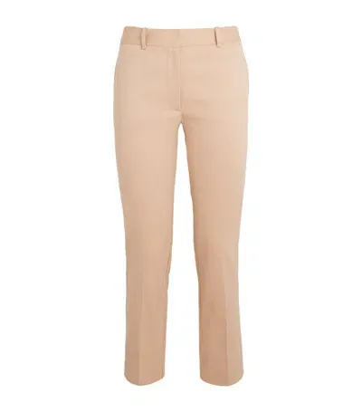 Joseph Cropped Crêpe Straight Pants In Neutrals