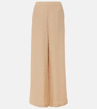 Joseph Gibellina Mawn Silk-blend Wide-leg Pants In Beige