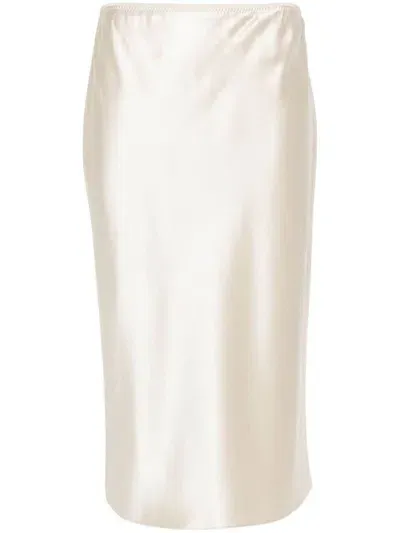 Joseph Isaak Skirt Silk Satin Clothing In White