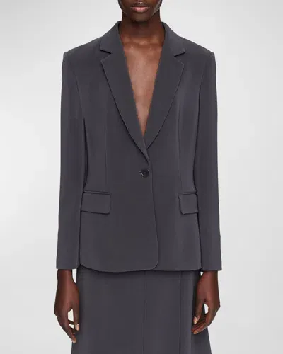 Joseph Joaquim Single-button Crepe Jacket In Slate