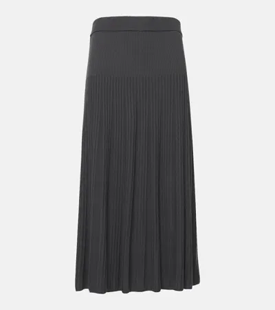 Joseph Knitted Wool Midi Skirt In Black