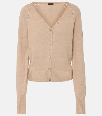 Joseph Linen-blend Cardigan In Beige