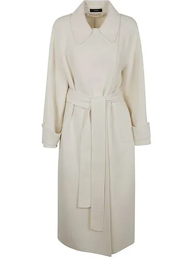 Joseph Navarre Coat Dbl Face Cashmere Clothing In White