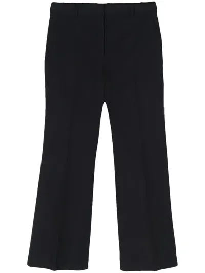 Joseph Mid-rise Flared Trousers In Navy