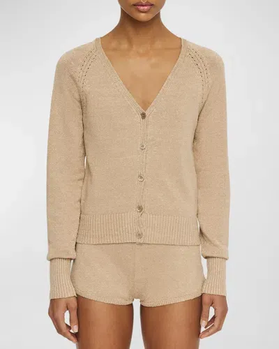 Joseph Raglan-sleeve Button-down Cardigan In Sesame