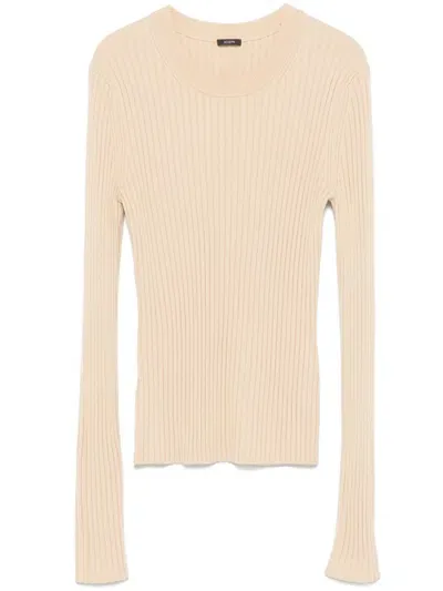 Joseph Ribbed Crew-neck Sweater In Neutrals