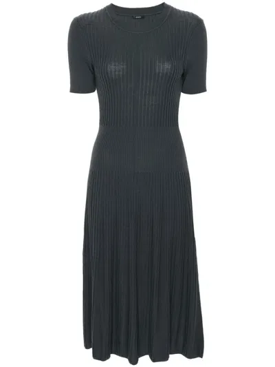 Joseph Ribbed Midi Dress In Grey