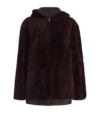 Joseph Shearling Reversible Cosser Coat In Red