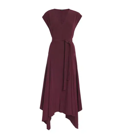 Joseph Silk Goodman Midi Dress In Red