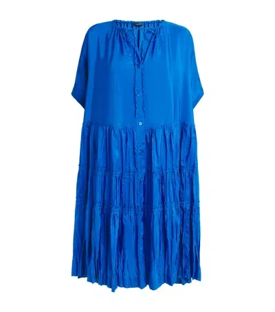 Joseph Silk Habotai Emile Dress In Blue