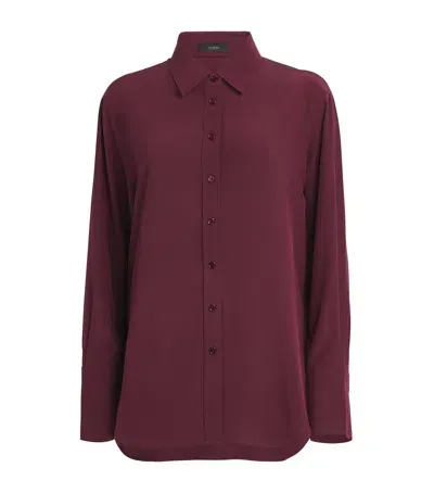 Joseph Silk Joe Shirt In Red