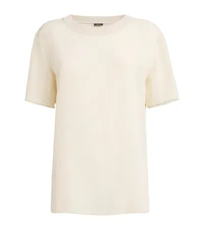 Joseph Silk Rubin T-shirt In Beige