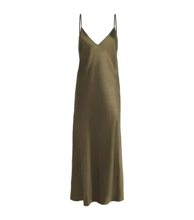 Joseph Silk-satin Clea Dress In Brown