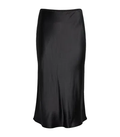 Joseph Silk Satin Isaak Midi Skirt In Black