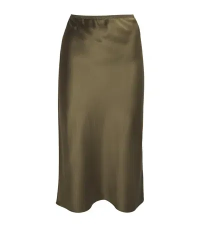 Joseph Silk-satin Isaak Skirt In Brown