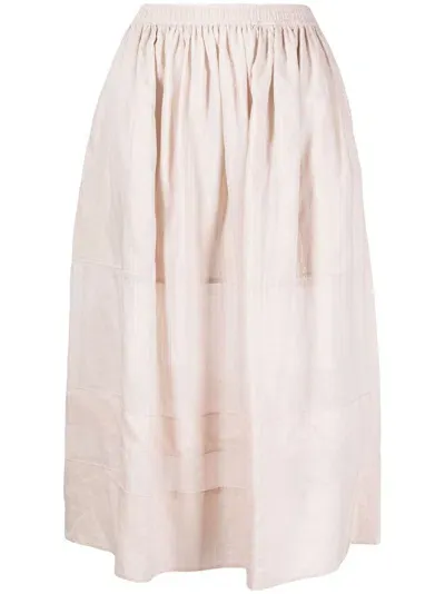 Joseph Stretch Linen Cotton Siddons Skirt In Blush