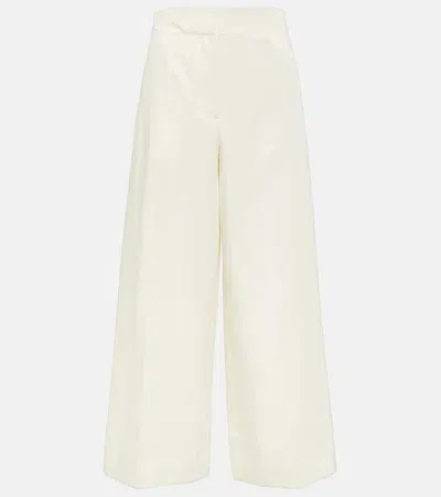 Joseph Thurlow Silk And Cotton Wide-leg Pants In White