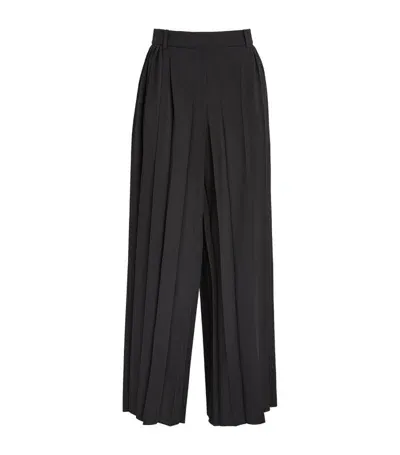 Joseph Tibre High-rise Pleated Wide-leg Pants In Black