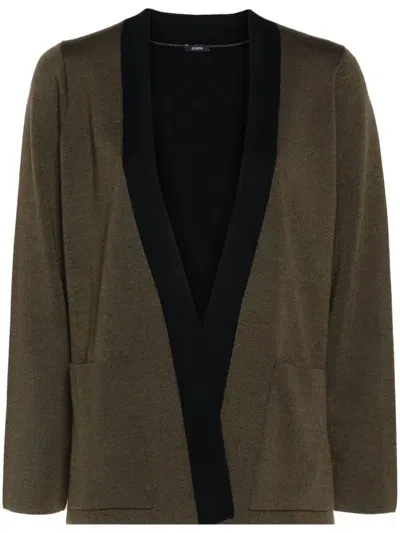 Joseph Two-tone Cardigan In Green