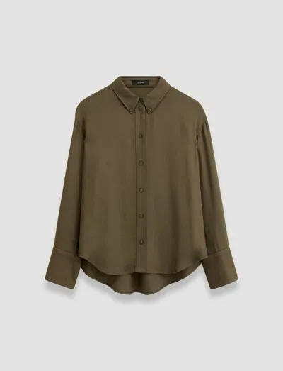 Joseph Viscose Twill Felicien Blouse In Hass Avocado