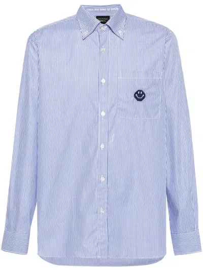 Joshua Sanders Smiley Face-embroidered Shirt In Blue