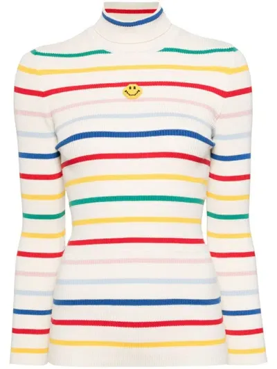 Joshua Sanders Striped Ribbed Jumper In Bunt