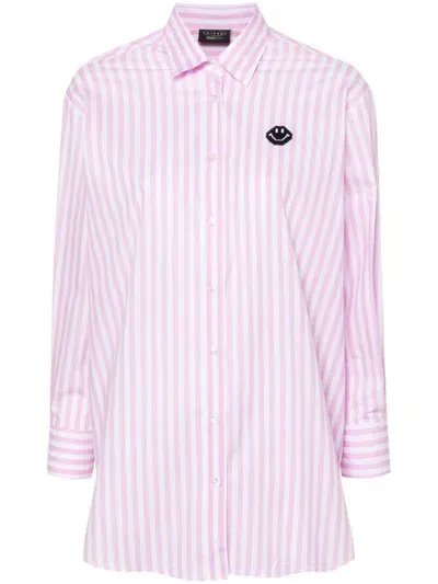 Joshua Sanders X Smiley Striped Cotton Shirt In Pink