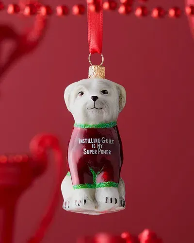 Joy To The World Collectibles Maltese In T-shirt Christmas Ornament In Red