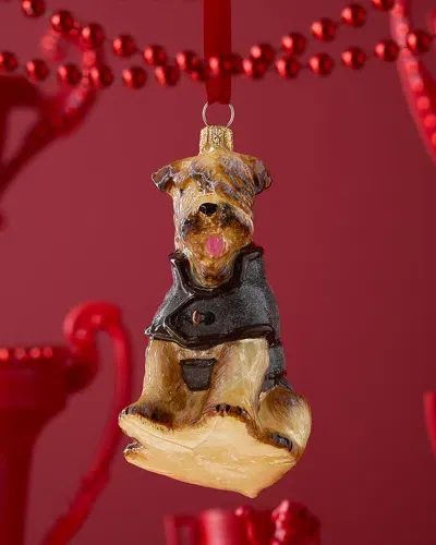 Joy To The World Collectibles Wheaten Terrier W/ Gray Peacoat Christmas Ornament In Multi