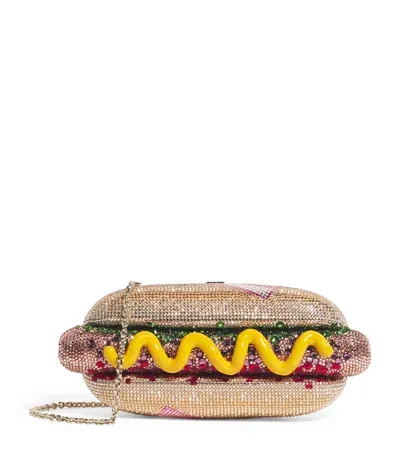 Judith Leiber Hot Dog Glizzy Clutch Bag In Brown