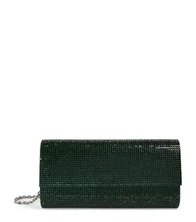 Judith Leiber Satin Crystal-embellished Perry Clutch Bag In Green