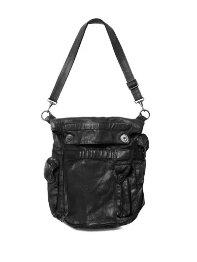 Julius Large Coated Gasmask Bag In Black