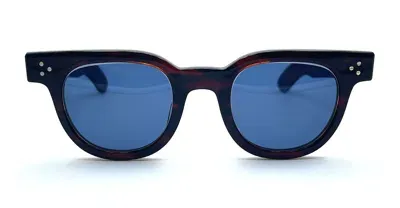 Julius Tart Optical Fdr 48x24 - Demi Amber / Blue Lens Sunglasses In Brown